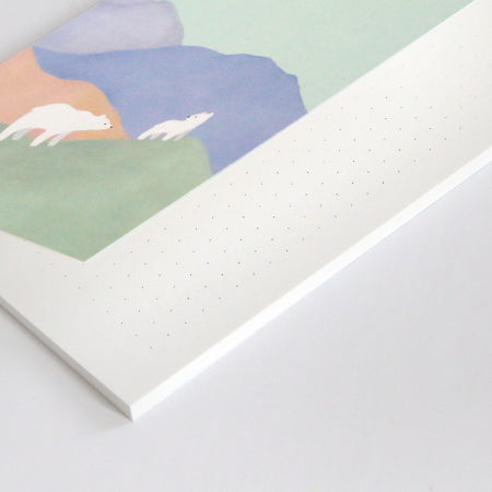 Japanese Paper Notebook - Camellias - Blue, Mauve and Green - M798