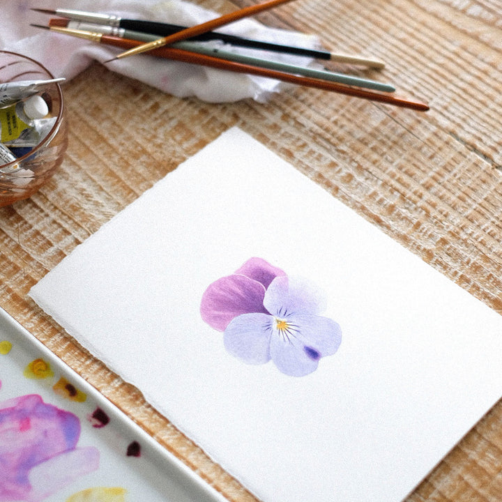 photo d'ambiance de biais de l'atelier d'aquarelle botanique pensée d'anne-solange tardy