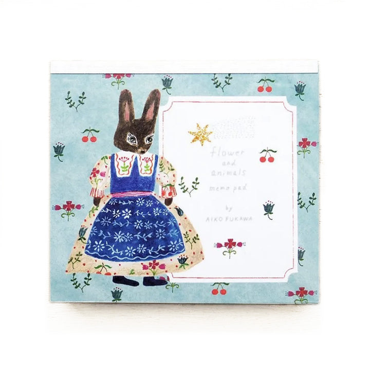 photo packshot du bloc-notes de 120 feuilles « flower and animals » par Mariko Fukuoka pour Cozyca Products