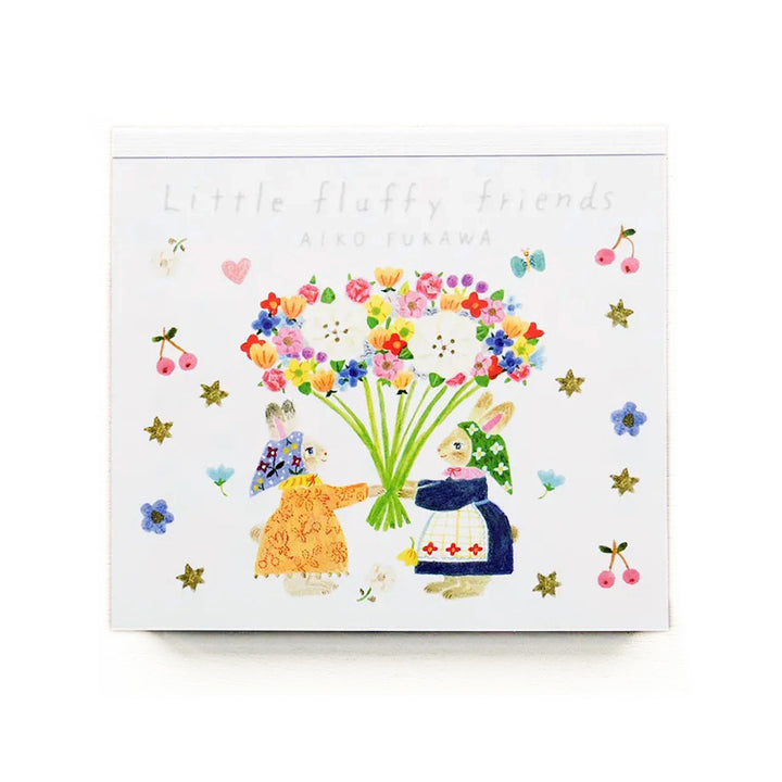 photo packshot du bloc-notes de 120 feuilles « little fluffy friends » par Aiko Fukawa pour Cozyca Products