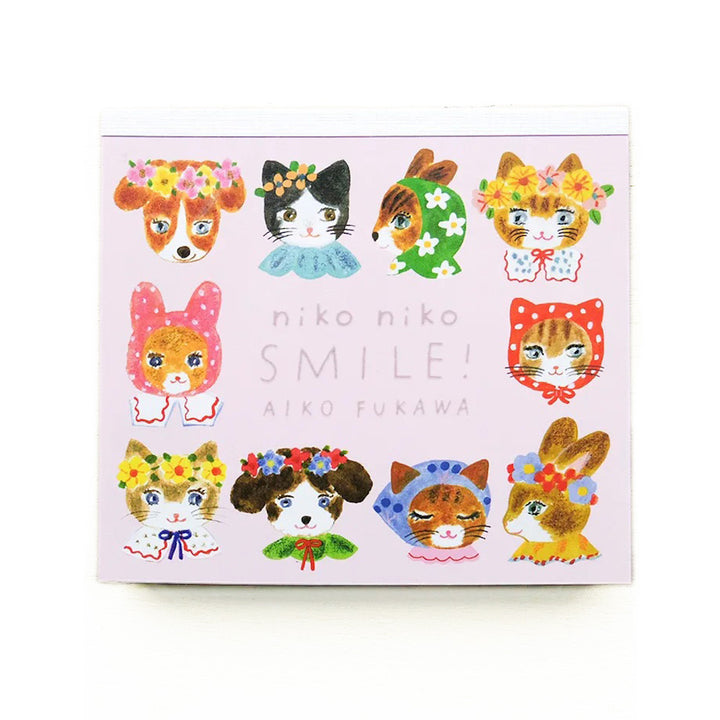 photo packshot du bloc-notes de 120 feuilles « niko niko smile » par Aiko Fukawa pour Cozyca Products