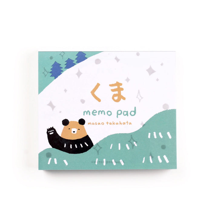 photo packshot du bloc-notes de 120 feuilles « ours kuma » par Masao Takahata pour Cozyca Products