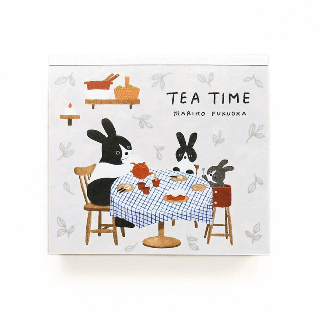 photo packshot du bloc-notes de 120 feuilles « tea time » par Mariko Fukuoka pour Cozyca Products