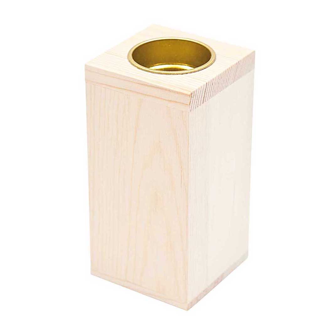 Bougeoir Carré en Bois - 2 Tailles au Choix