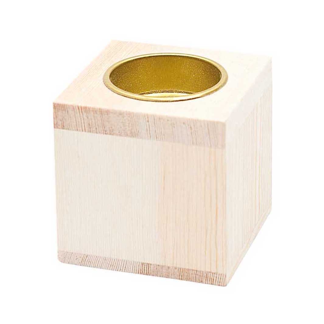 Bougeoir Carré en Bois - 2 Tailles au Choix