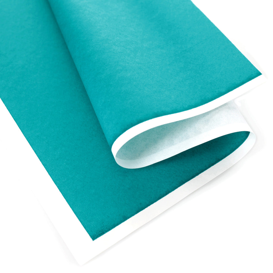 photo packshot d'une courbe du papier japonais yuzen chiyogami uni vert turquoise adeline klam (U539)