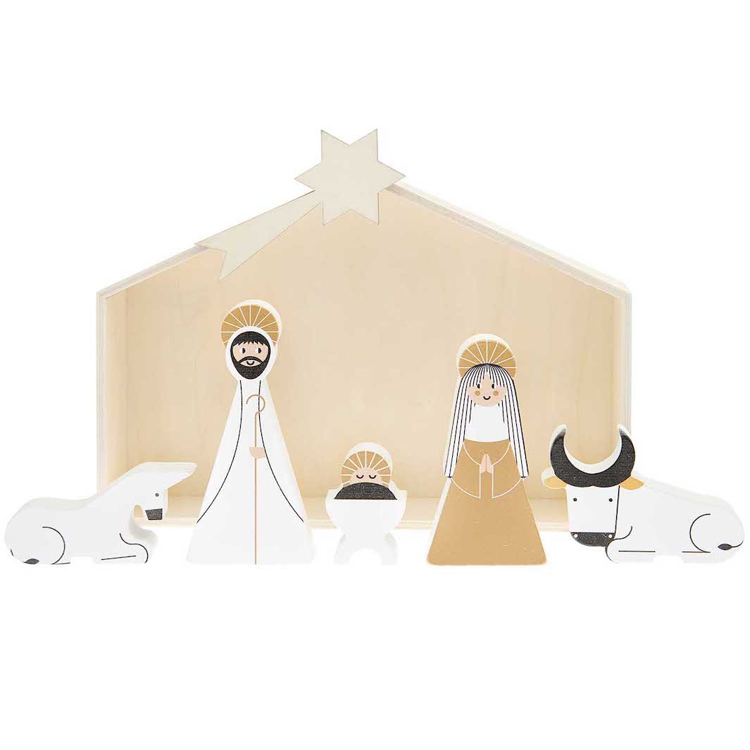 photo packshot de la crèche de noël en bois rico design