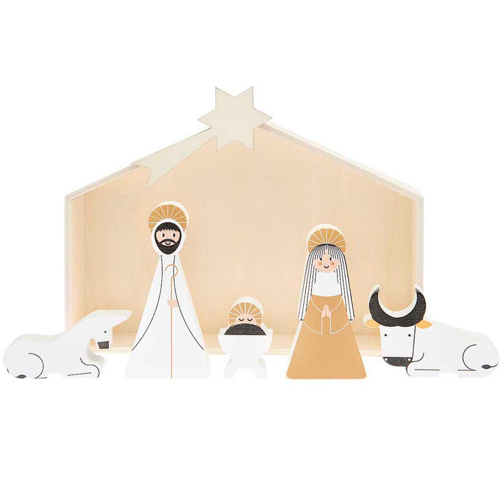 photo packshot de la crèche de noël en bois rico design