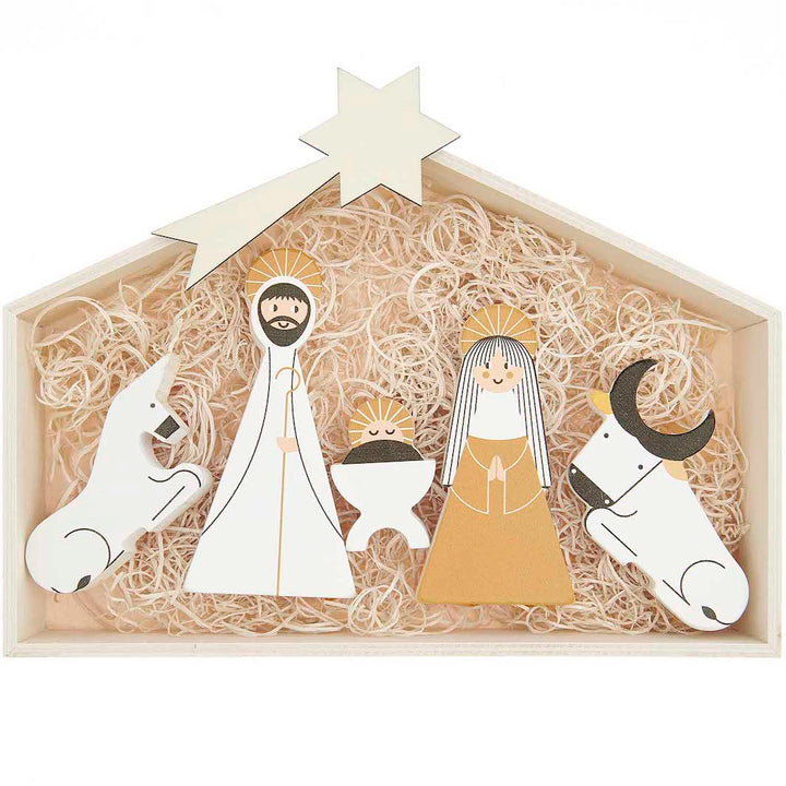 photo packshot de la crèche de noël en bois rico design