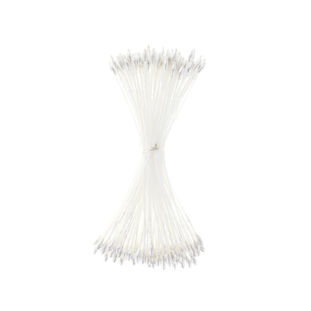 photo packshot du fagot de pistils de fleurs blanc métallisés (1075)