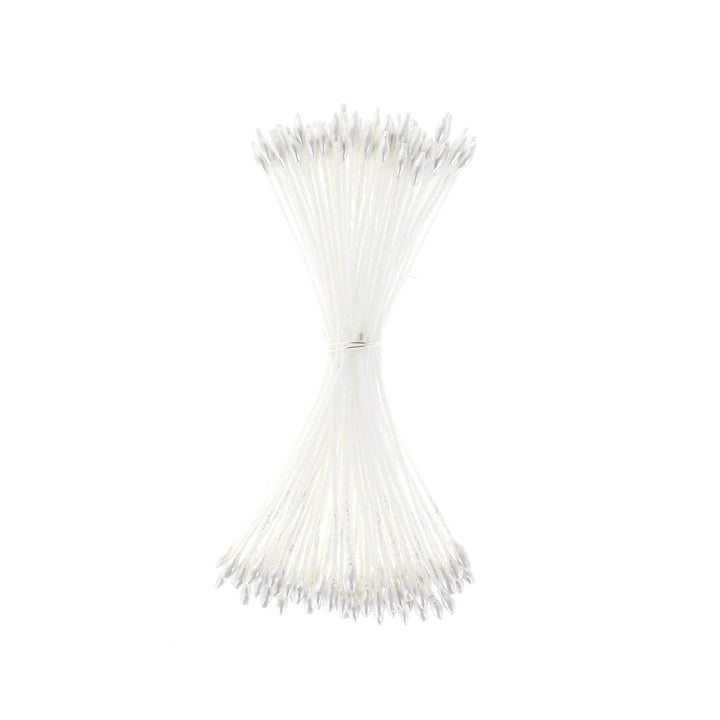 photo packshot du fagot de pistils de fleurs blanc métallisés (1075)