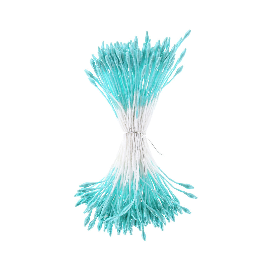 photo packshot du fagot de pistils de fleurs bleu ciel et blancs (1070)