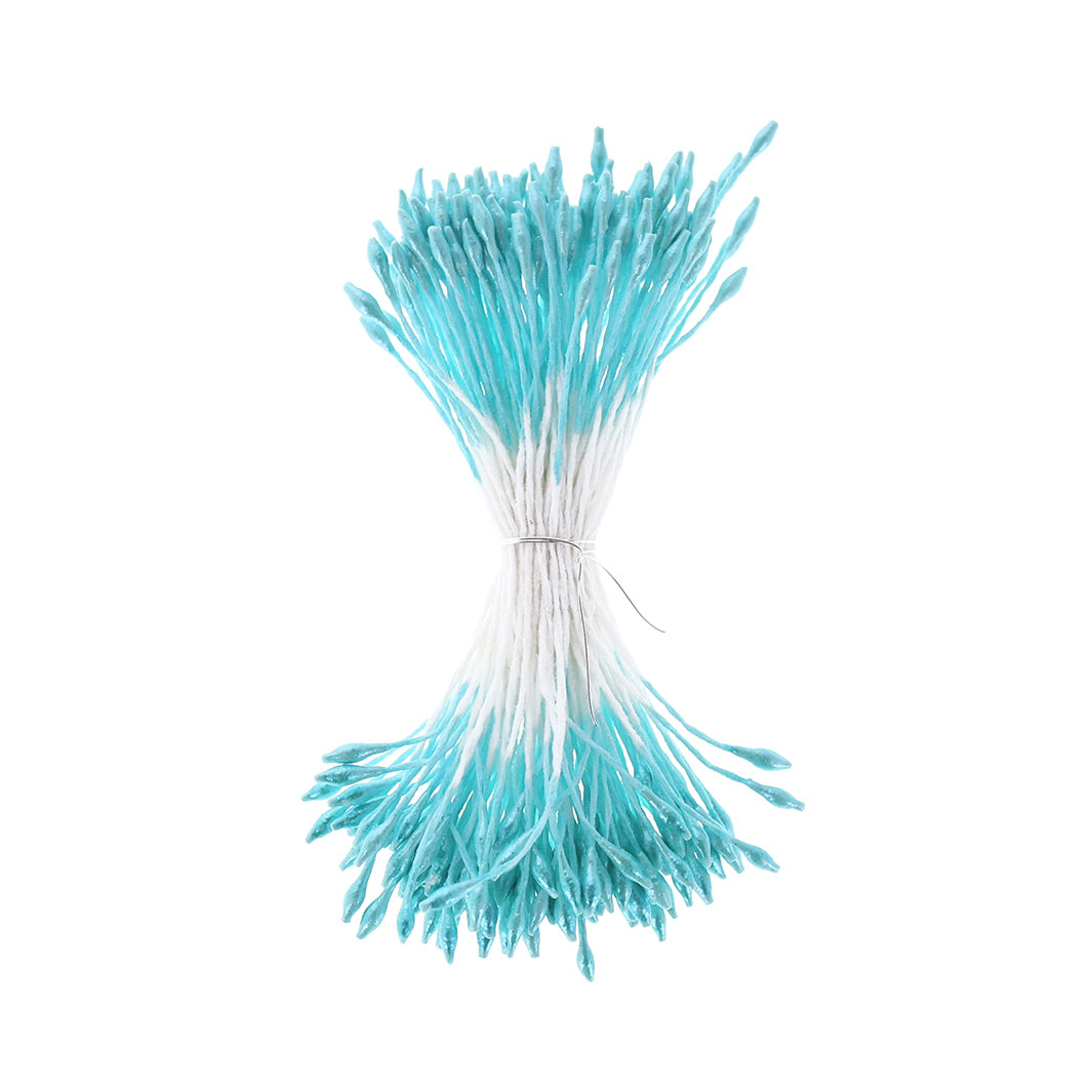 photo packshot du fagot de pistils de fleurs bleu ciel et blancs (1070)