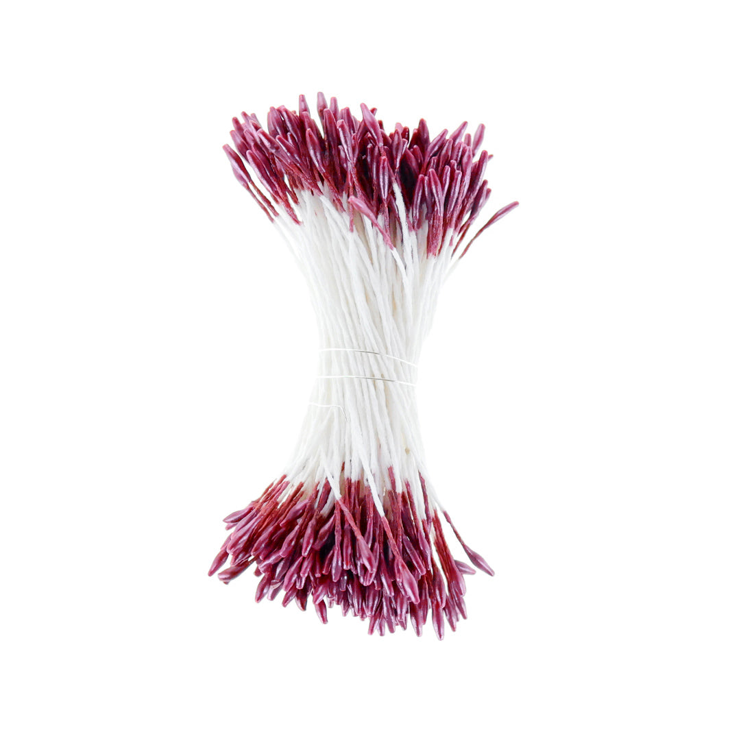 photo packshot du fagot de pistils de fleurs lie de vin métallisé et blancs (1062)