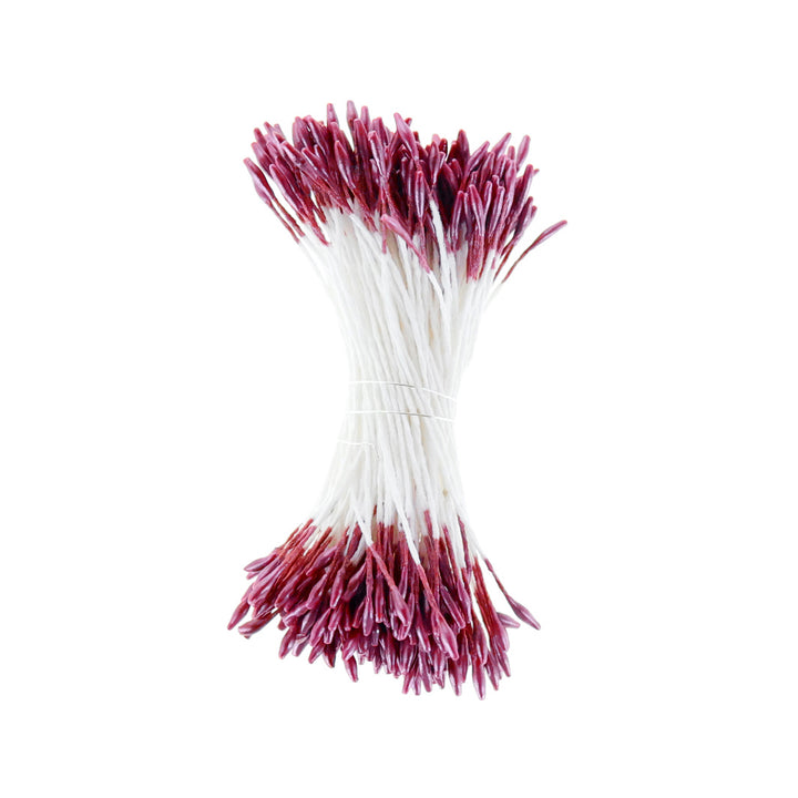 photo packshot du fagot de pistils de fleurs lie de vin métallisé et blancs (1062)
