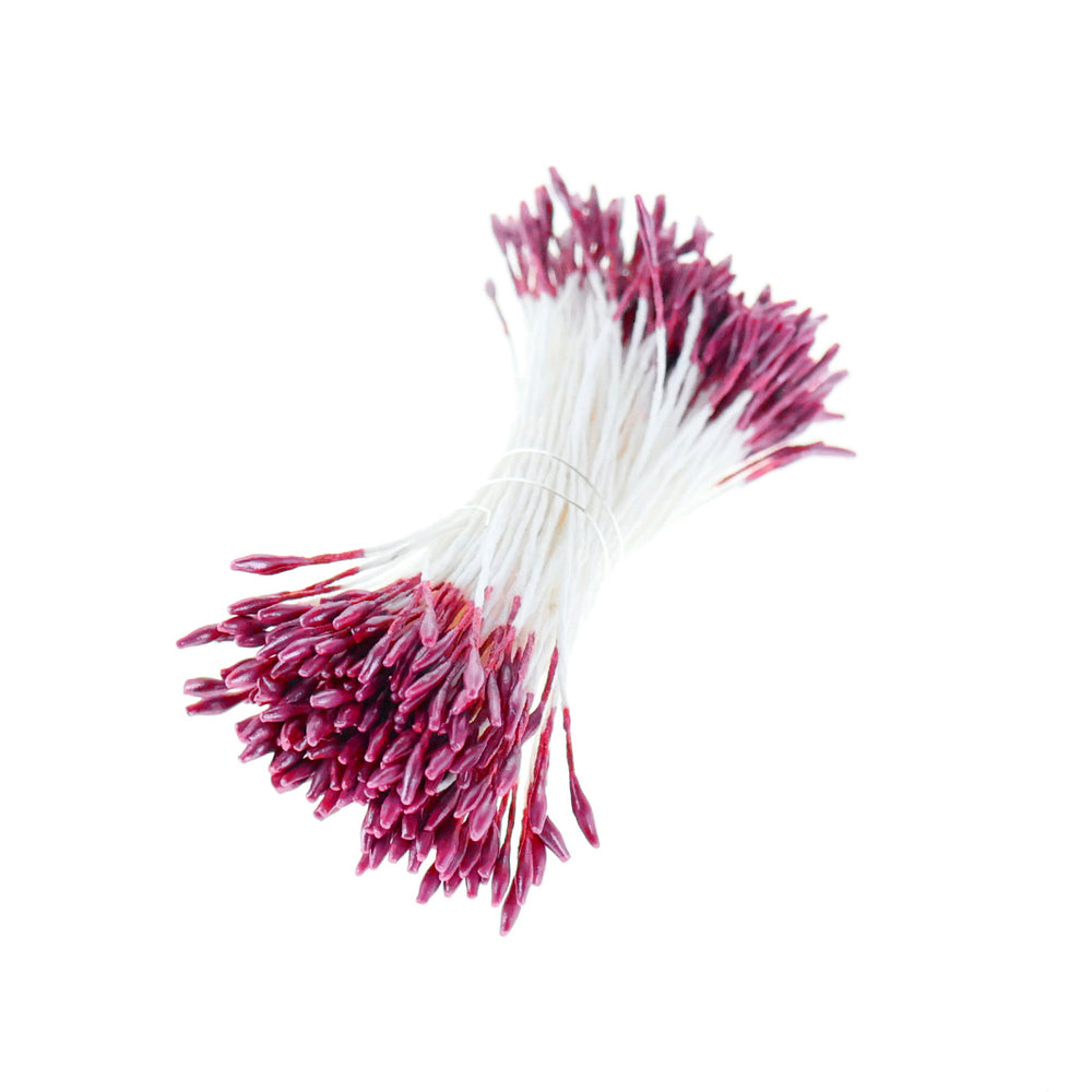 photo packshot du fagot de pistils de fleurs lie de vin métallisé et blancs (1062)