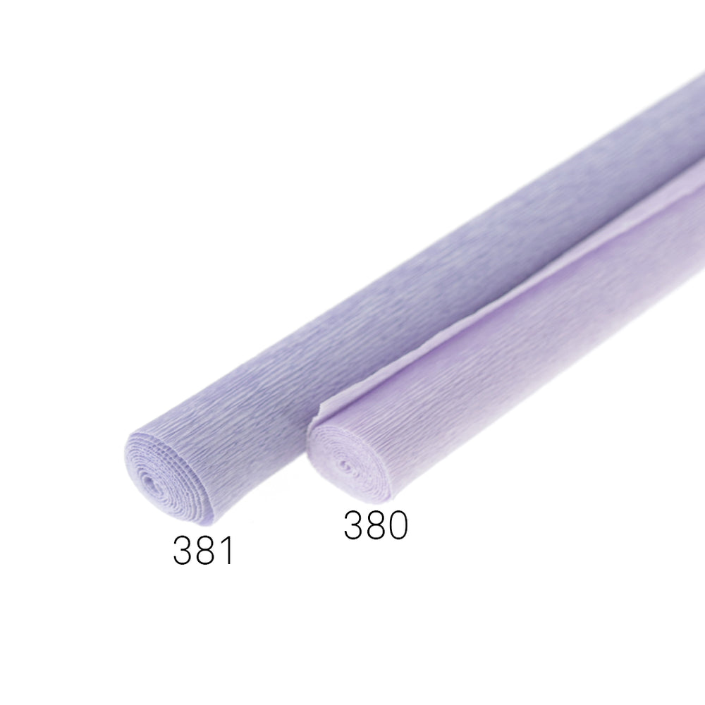 photo packshot de 2 rouleaux de 45cm par 50cm de papier crépon fin violet foncé 90g (381 et 380)