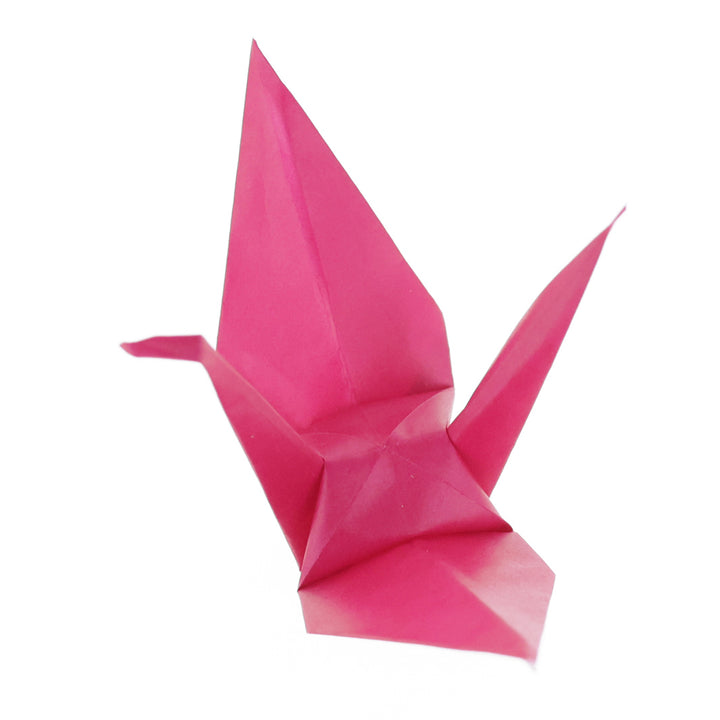 photo packshot d'une grue montée du set de 100 papiers origami unis violet pourpre toyo
