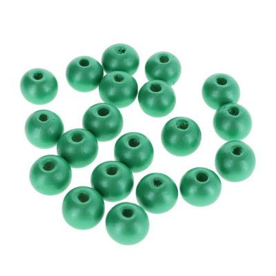 photo packshot d'un lot de 20 perles en bois métallisée de 10mm de diamètre de couleur vert