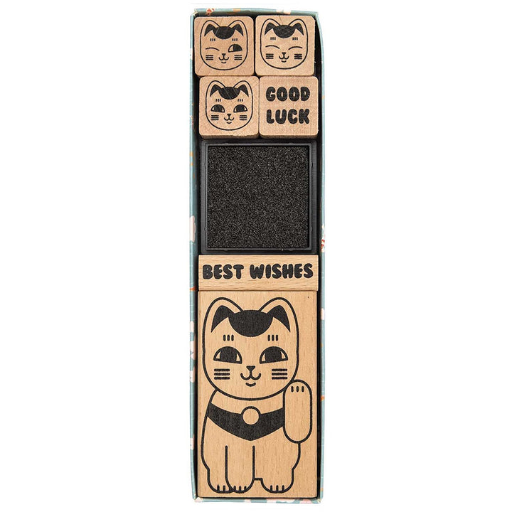 photo packshot du lot de 6 tampons aux motifs de maneki-neko rico design