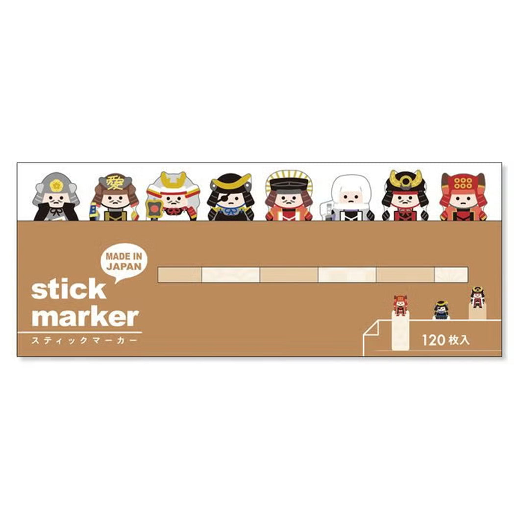 photo packshot du packaging du lot de 120 stickers index en forme de samourai