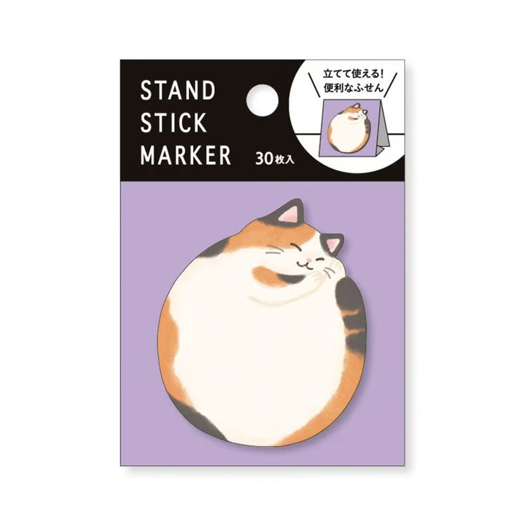 photo packshot du packaging des 30 notes autocollantes en forme de chat calico noir, orange et blanc