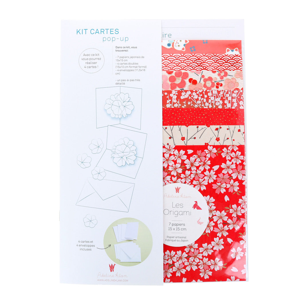 Kit 4 Cartes Pop-Up - Rouge, Rose et Crème - Amour - C2