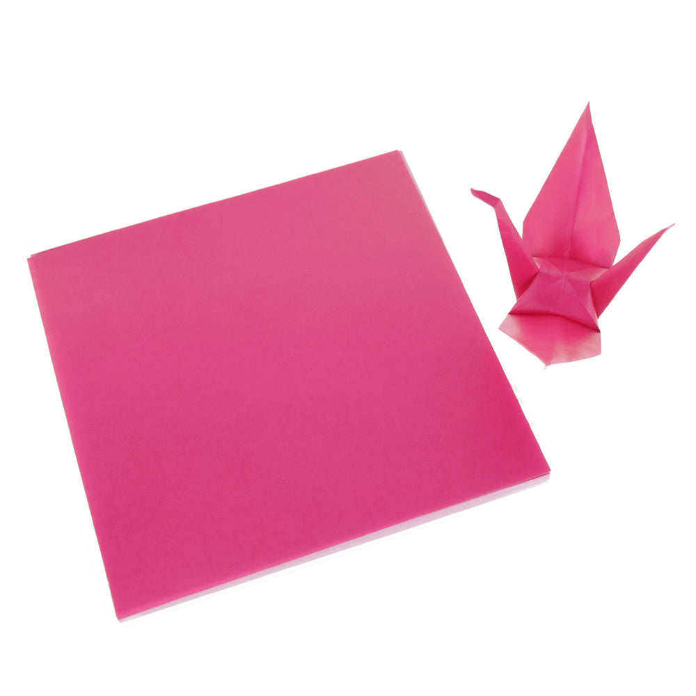 photo packshot des papiers et d'une grue montée du set de 100 papiers origami unis violet pourpre toyo