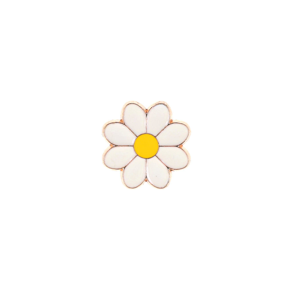 Petite Médaille Pendentif Marguerite - Fleur Blanche Sur Fond Doré - Revers "Germaine"
