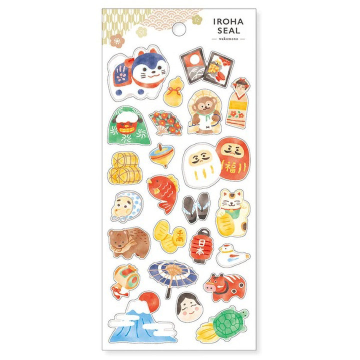 Planche de 24 Stickers - Objets et Animaux Japonais