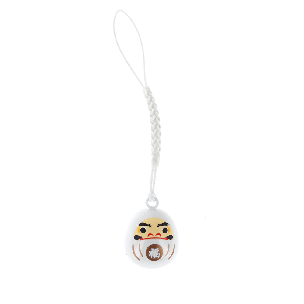 photo packshot d'un porte-clefs en forme de daruma de couleur blanche