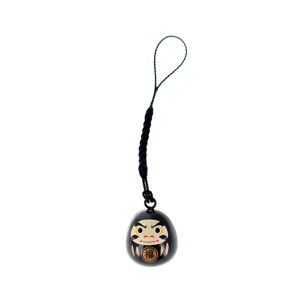 photo packshot d'un porte-clefs en forme de daruma de couleur noire