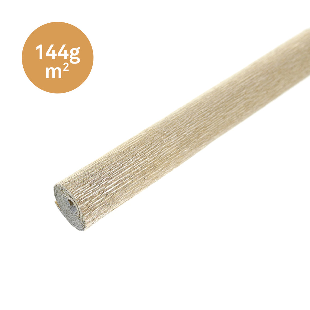 Rouleau De Papier Crépon Ivoire - 2,5m X 0,5m Pour Décoration Fête Et Bricolage
