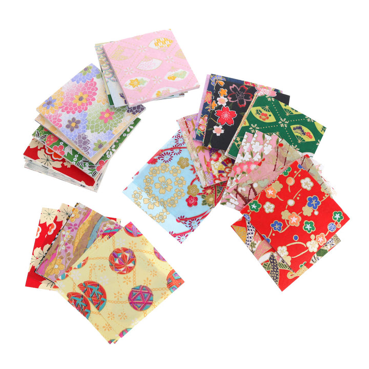 200 Papiers Origami - 6 x 6 cm - Motifs variés, Traditionnel - Boîte Rouge (M322)
