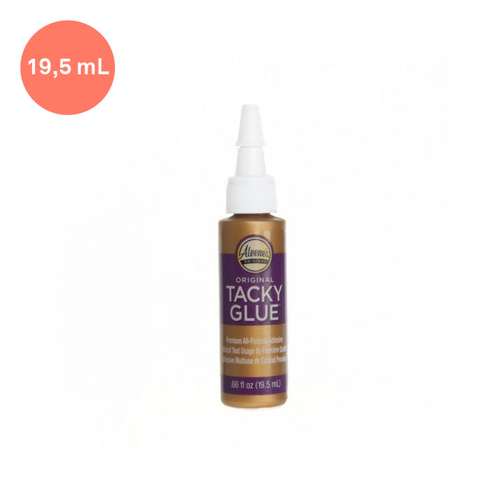 photo packshot vue de face de la colle blanche « original tacky glue » prise normale et bouchon classique en 19,5ml de chez Aleene's