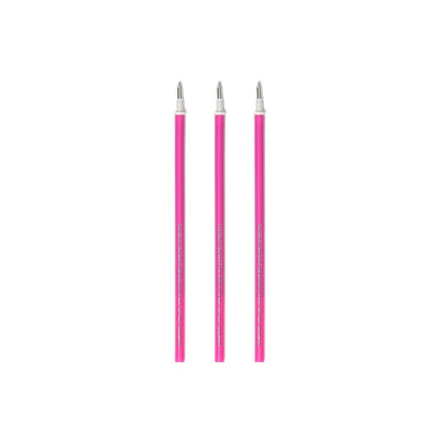 photo packshot du lot de 3 recharges pour stylo gel effaçable à l'encre rose et pointe 0,7mm legami