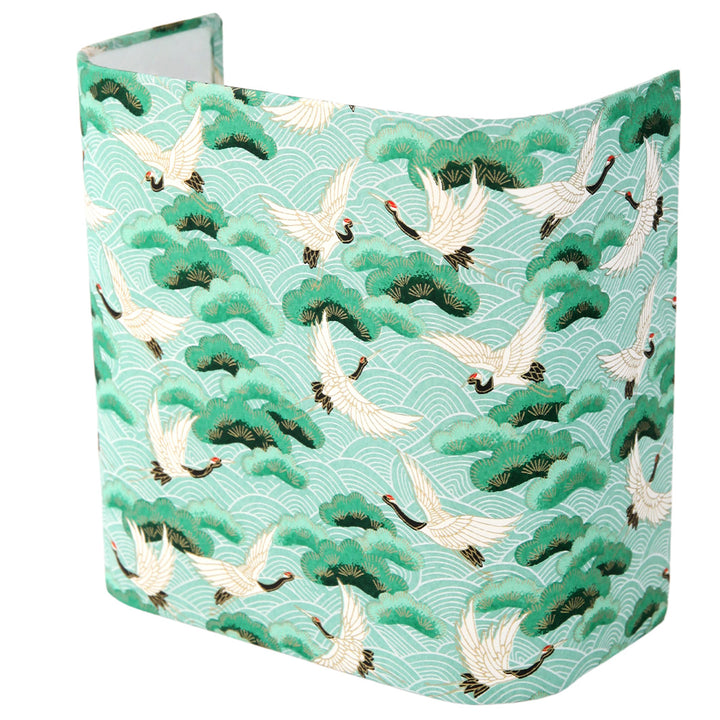 Japanese Wall Lamp - Cranes, Pines and Waves - Water Green and Fir Green - M921