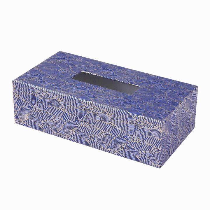 Tissue Box - Ocean - Midnight Blue, Gold - M647