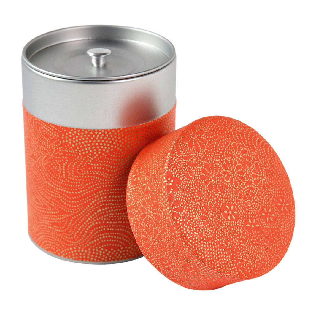 Tea Box - Dotted Landscape - Red Orange and Gold - M846