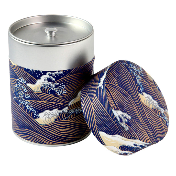 Tea Box - Waves &amp; Foam - Midnight Blue and Gold - M851