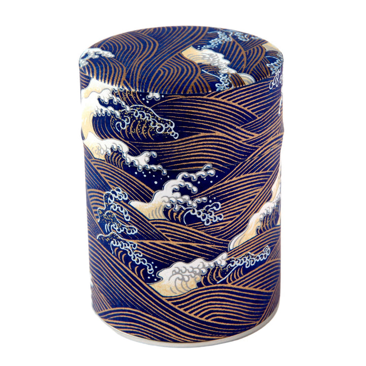 Tea Box - Waves &amp; Foam - Midnight Blue and Gold - M851