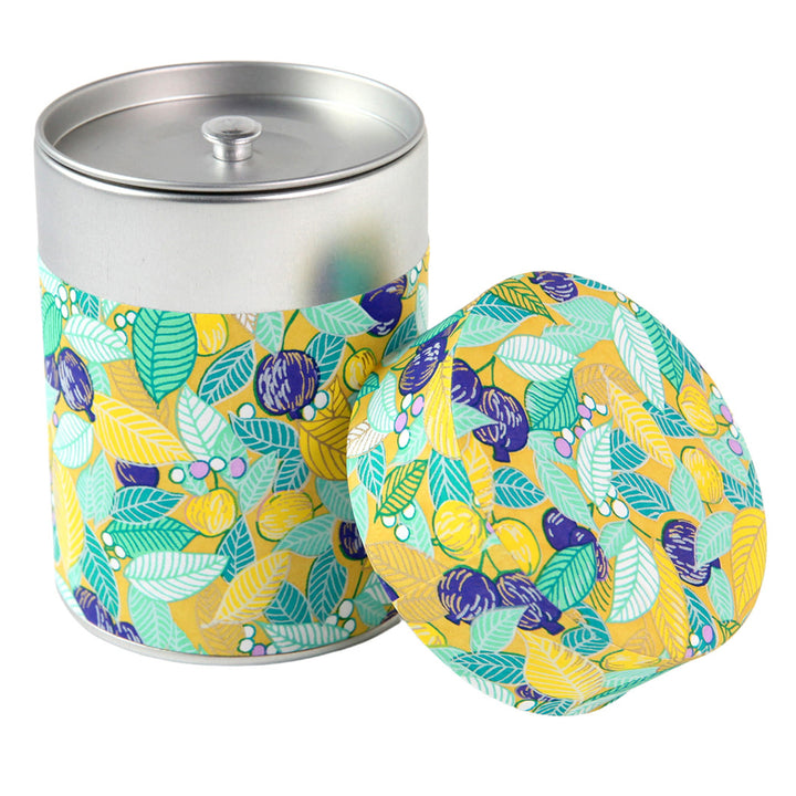 Tea Box - Leaves, Berries and Fruits - Yellow, Turquoise and Purple - M853