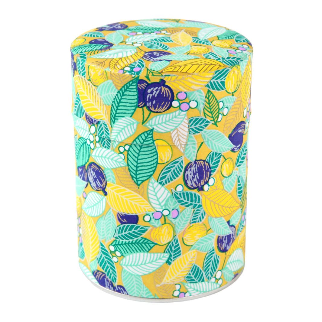 Tea Box - Leaves, Berries and Fruits - Yellow, Turquoise and Purple - M853