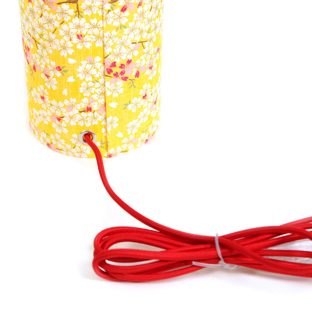 Lampe Japonaise à Poser - Fleurs de Cerisier - Jaune - M364