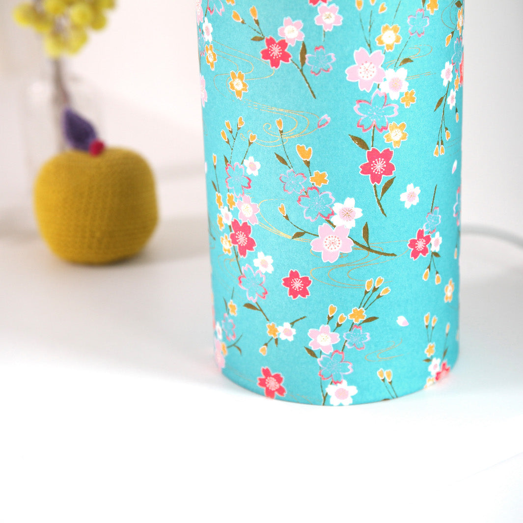Lampe Japonaise à Poser - Fleuris - Turquoise - M380