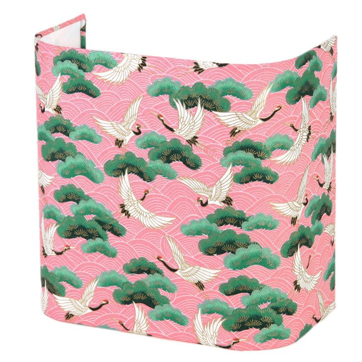 Japanese wall light - Cranes, Pines and Waves - Pink background - M686