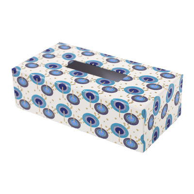 Boîte à mouchoirs Ombrelles bleues fond blanc M408