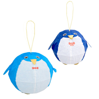 Ballons japonais en papier : 2 kamifusen Pingouin bleu