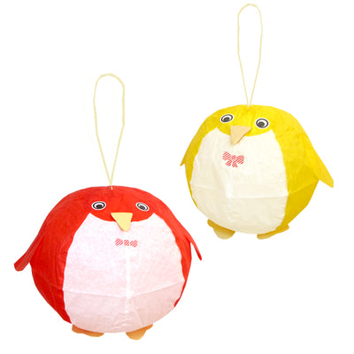Ballons japonais en papier : 2 kamifusen Pingouin rouge jaune
