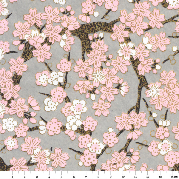 Tea box - Floral - Pink and light gray - M360